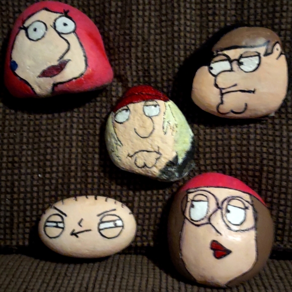 Family Guy painted stones